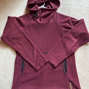 Women’s Burgundy Melanzana Micro Grid Hoodie